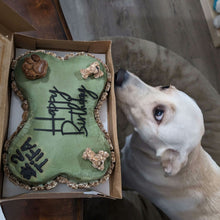 Load image into Gallery viewer, Small Dog Bone Shaped Birthday Cake
