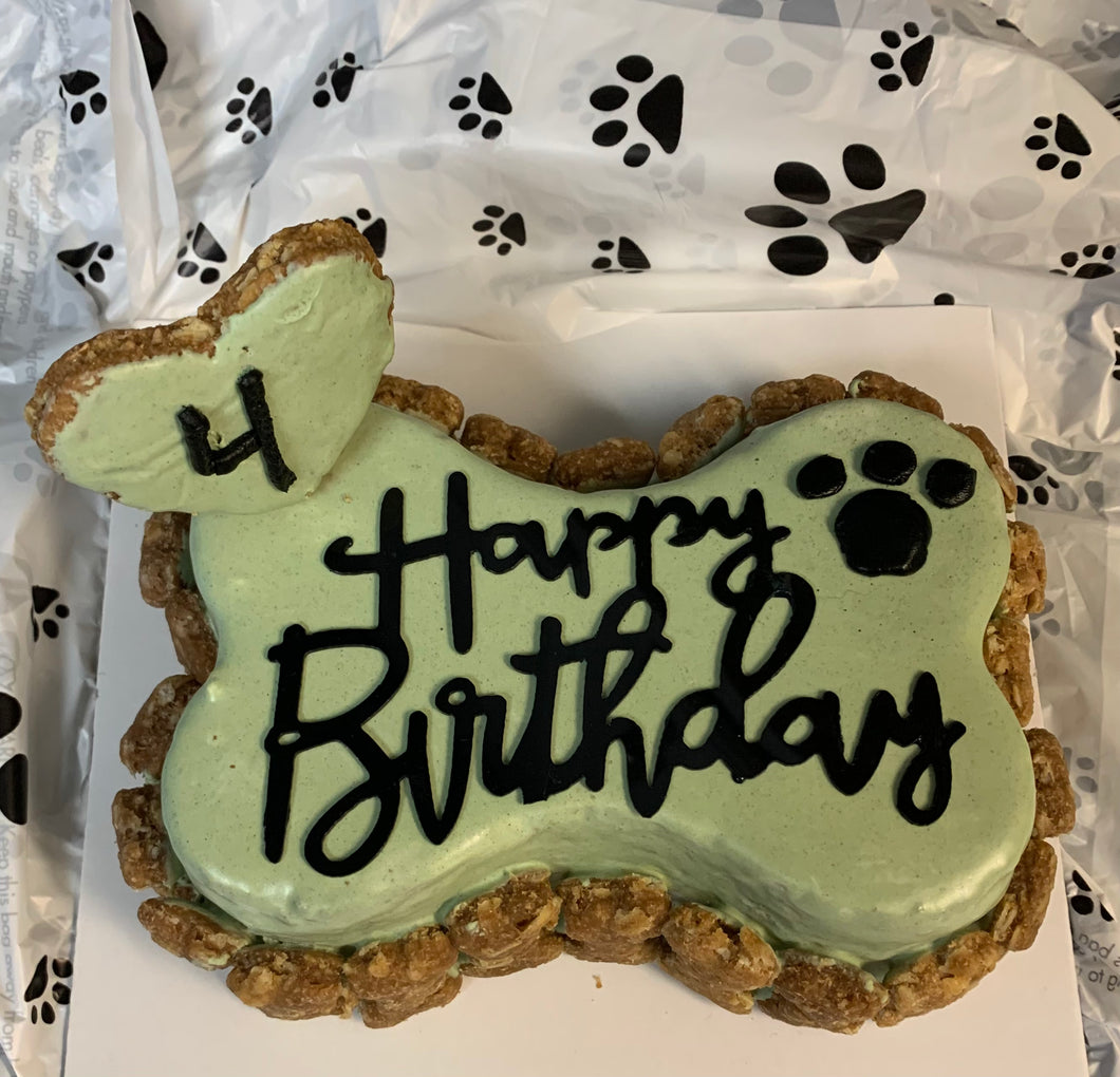 Small Dog Bone Shaped Birthday Cake