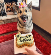 Load image into Gallery viewer, Small Dog Bone Shaped Birthday Cake
